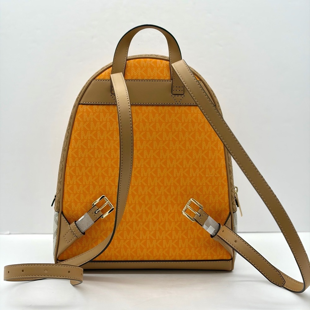 Michael Kors Rhea Medium Color-Block Signature Logo Backpack - Picture 5 of 13